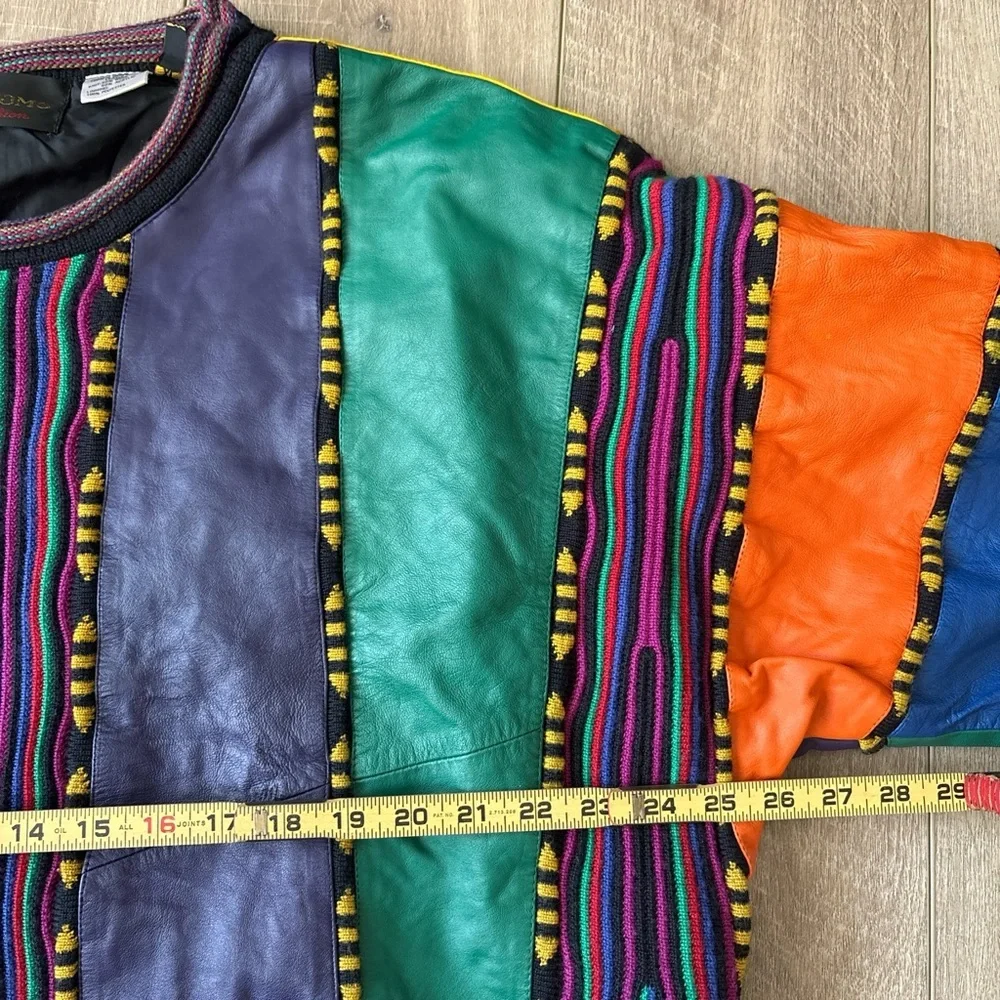 Colorful Patchwork Striped Retro Jacket - Multicolor